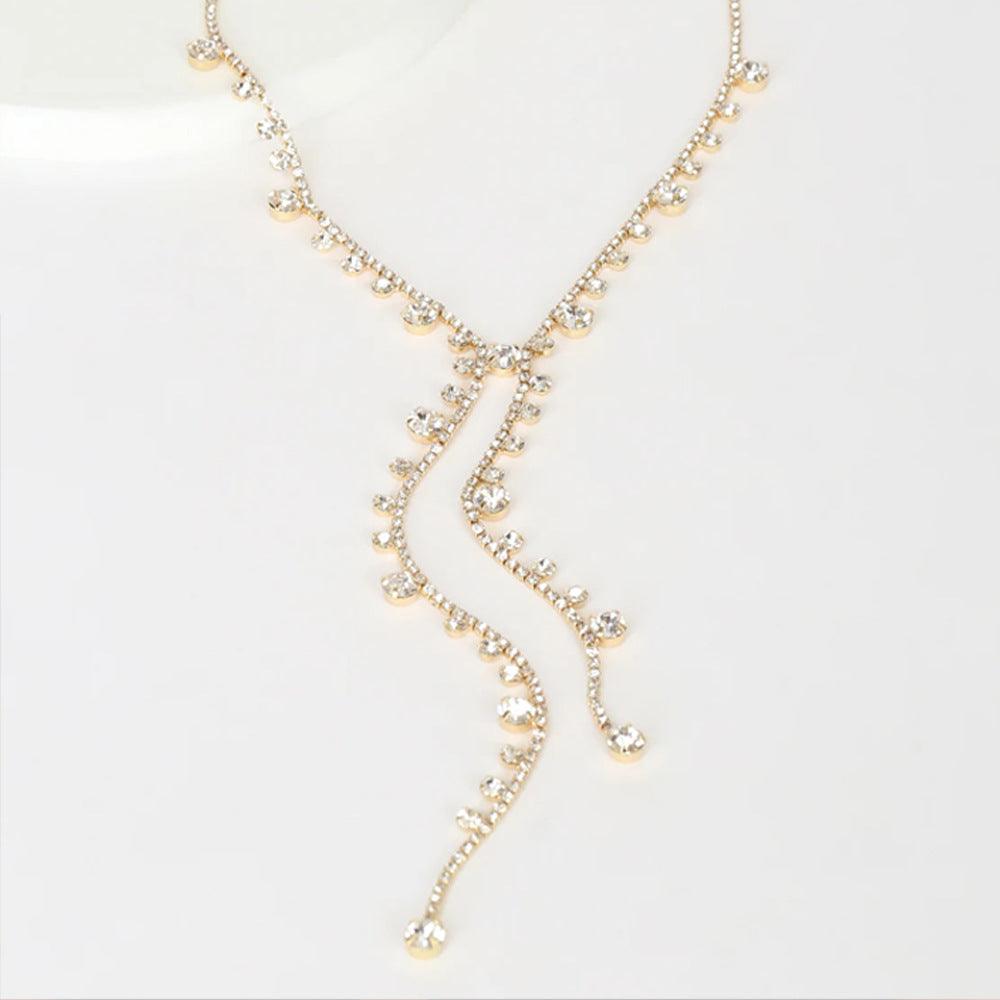 MAC088 Personalized Long Tassel Irregular Diamond Necklace - SJB-DIAMOND ELITES