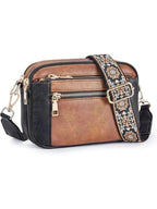 Small Crossbody Purse for Women Triple Zip, Color Matching Multifunctional Zipper Crossbody Bag, Small Square Bag PU Shoulder Bag, - SJB-DIAMOND ELITES