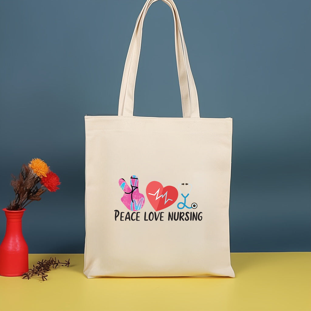 Canvas printed shoulder bag, fashionable and lightweight shopping bag, large-capacity cotton bag 2pcs hobo. - SJB-DIAMOND ELITES