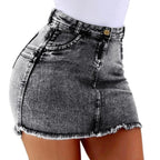 Women's Denim Shorts - Frayed Raw Hem Ripped Jeans Shorts - SJB-DIAMOND ELITES