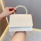 Women's Clutch Bag, Unique French Pleated Evening Dress Bag