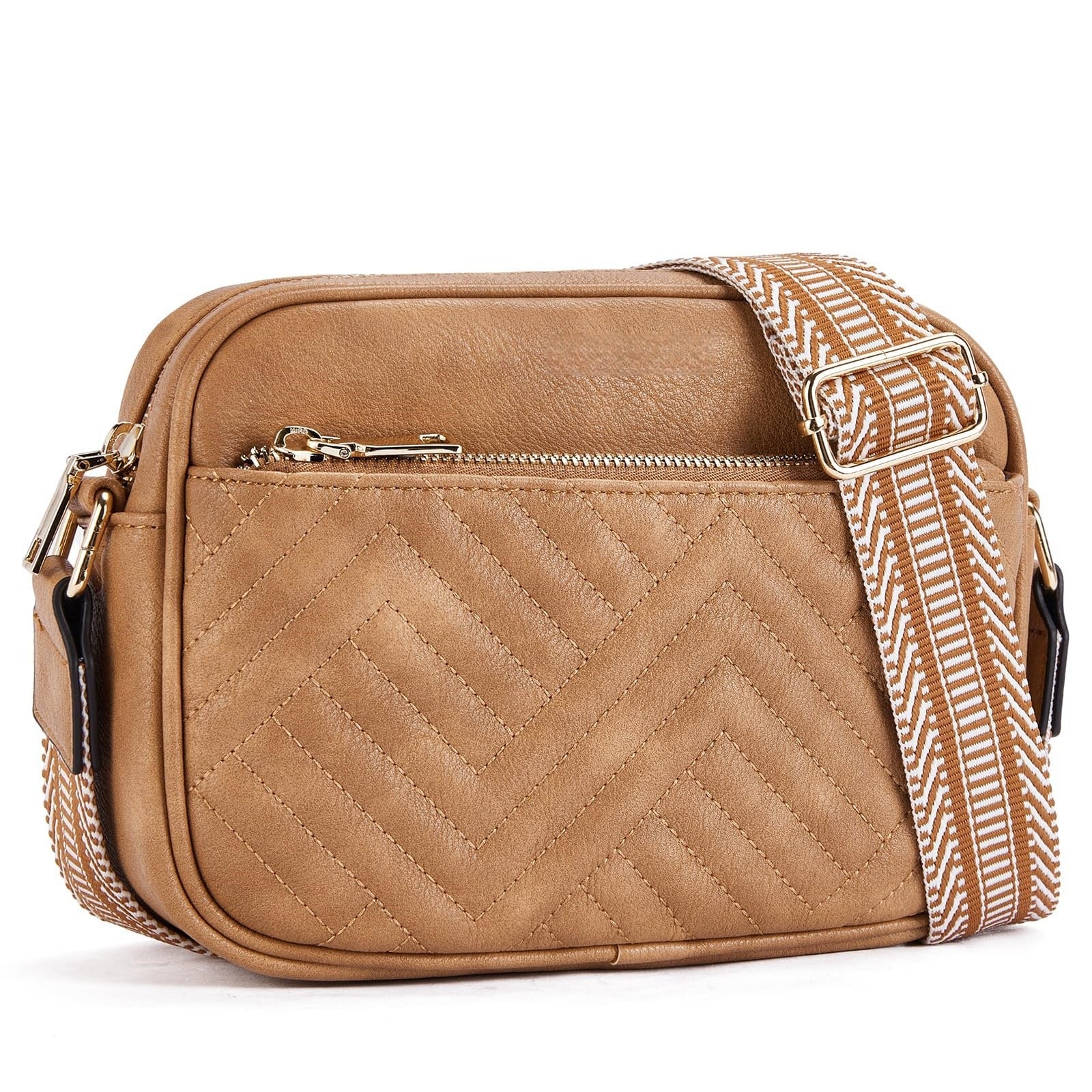 Vintage popular embroidered grid small women crossbody bag,Small Crossbody Purse for Women Triple Zip, - SJB-DIAMOND ELITES