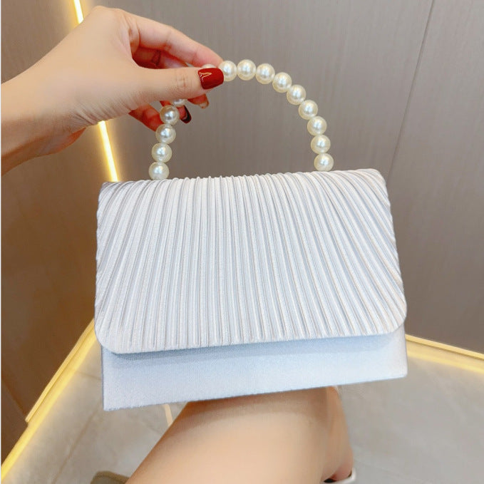 Women's Clutch Bag, Unique French Pleated Evening Dress Bag, Crossbody Handheld Banquet Bag M4647-009W85 - SJB-DIAMOND ELITES