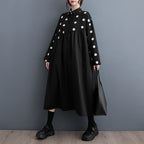 New Loose Plus Size Lace Printed Mid-length Artistic Retro Dress Lootquake LLC