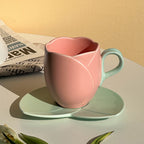 Creative Ceramic Coffee Set Suit Breakfast Milk Cup And Saucer Pi-Mart