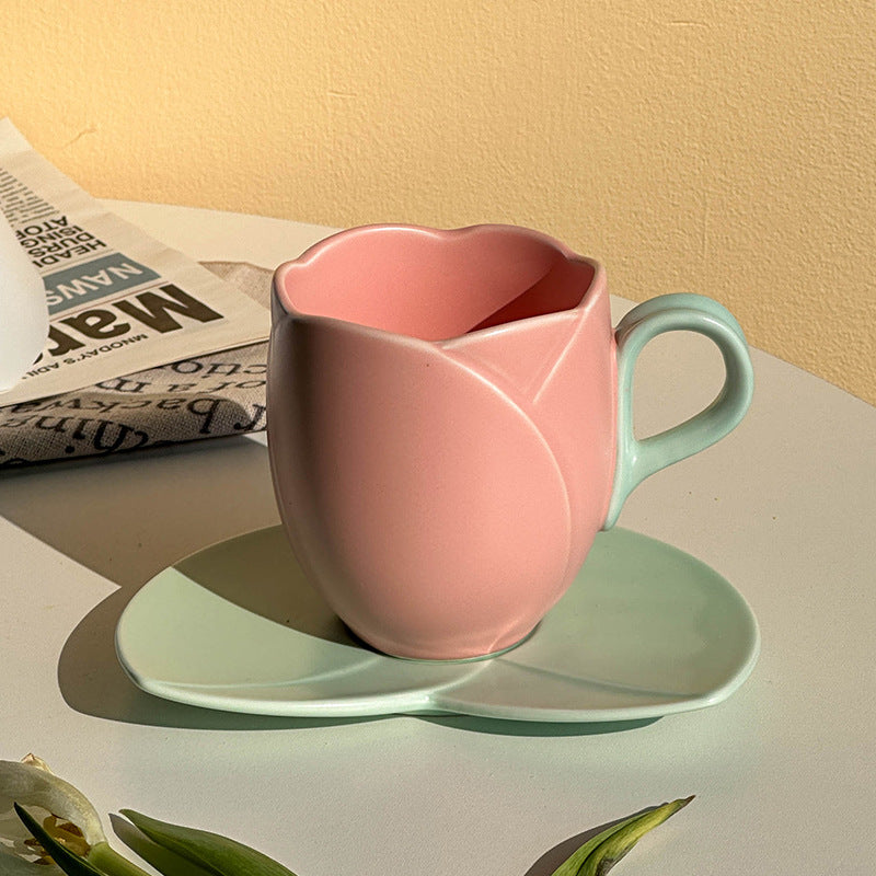 Creative Ceramic Coffee Set Suit Breakfast Milk Cup And Saucer Pi-Mart