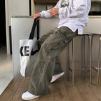 Cargo Jeans Washed-out Vintage Large Pocket Straight-leg Pants Lootquake LLC