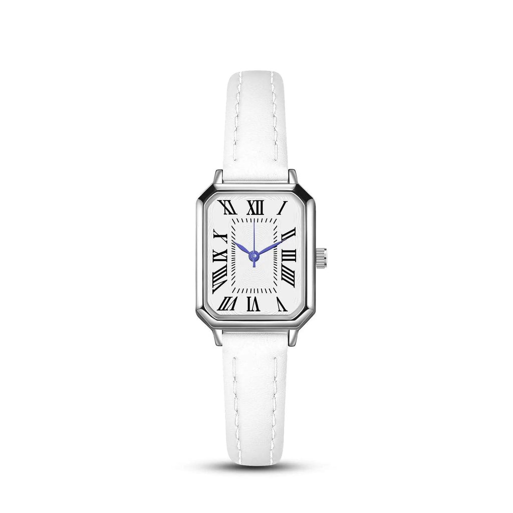 Artistic Silver Case Square Thin Strap Roman Women's Quartz Watch Lootquake LLC