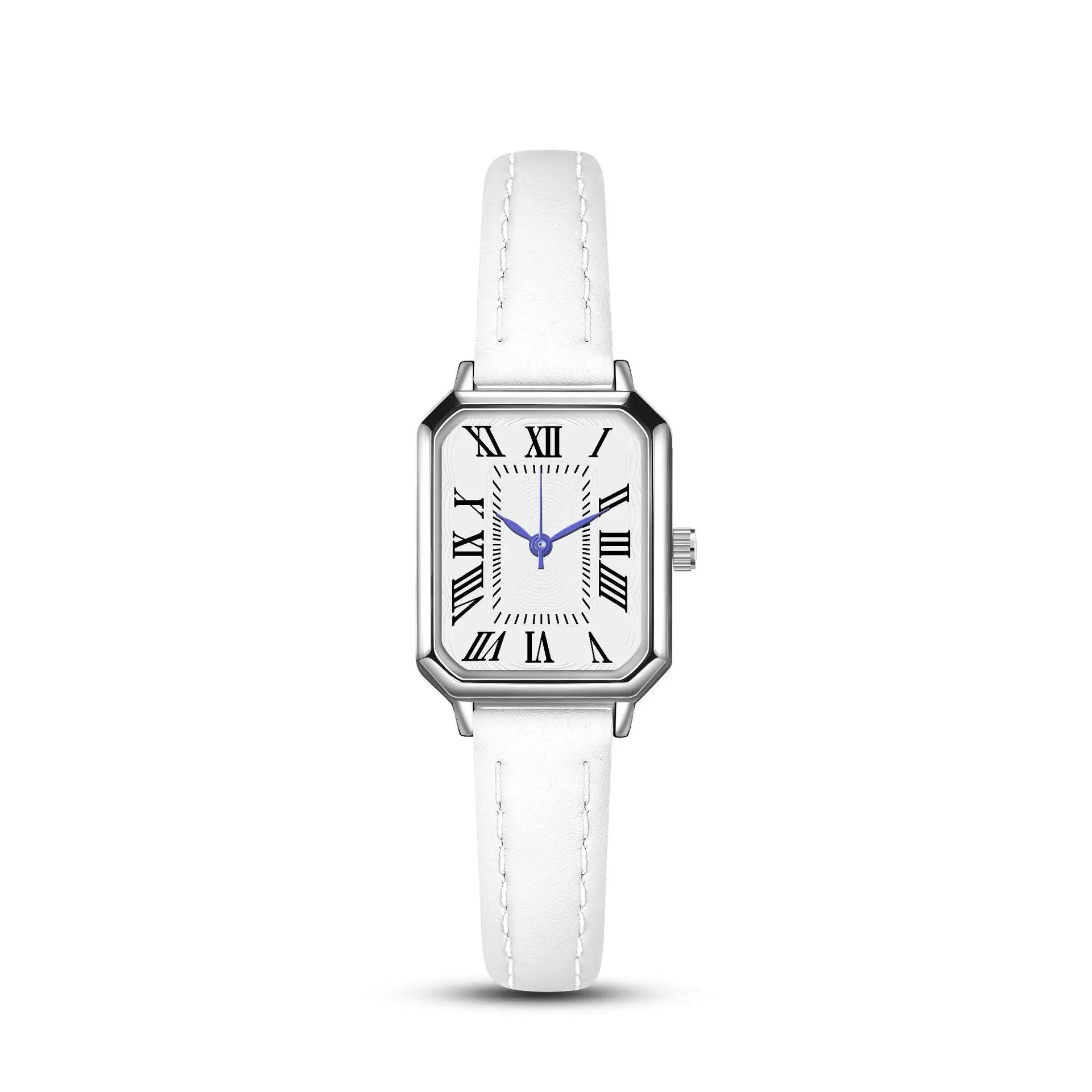 Artistic Silver Case Square Thin Strap Roman Women's Quartz Watch Lootquake LLC