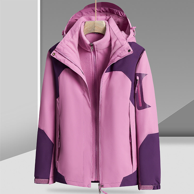 Three-in-one Removable Liner With Velvet Thickening Windproof Waterproof Jacket Pi-Mart