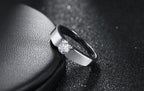 18K White Gold Plated Diamond Doppel Herz Ring