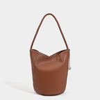 Retro soft leather bucket bag, women's shoulder underarm bag, commuter tote bag - SJB-DIAMOND ELITES