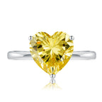 Simple Elegant S925 Silver 4 Karat Heart-shaped Ring Pi-Mart