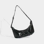 Versatile black shoulder bag, vintage pleated shoulder bag, crossbody hobo bag - SJB-DIAMOND ELITES