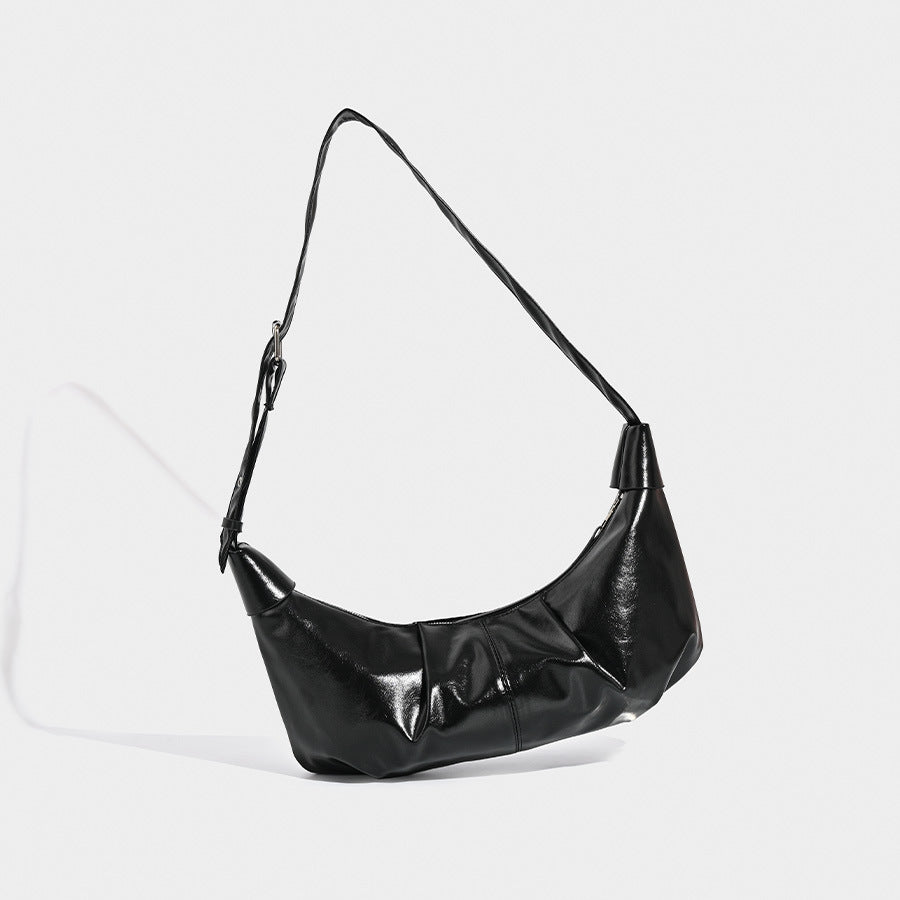 Versatile black shoulder bag, vintage pleated shoulder bag, crossbody hobo bag - SJB-DIAMOND ELITES