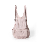 Bag women lightweight nylon backpack purse, pleated multi-pocket large capacity backpack, beige backpack lightweight