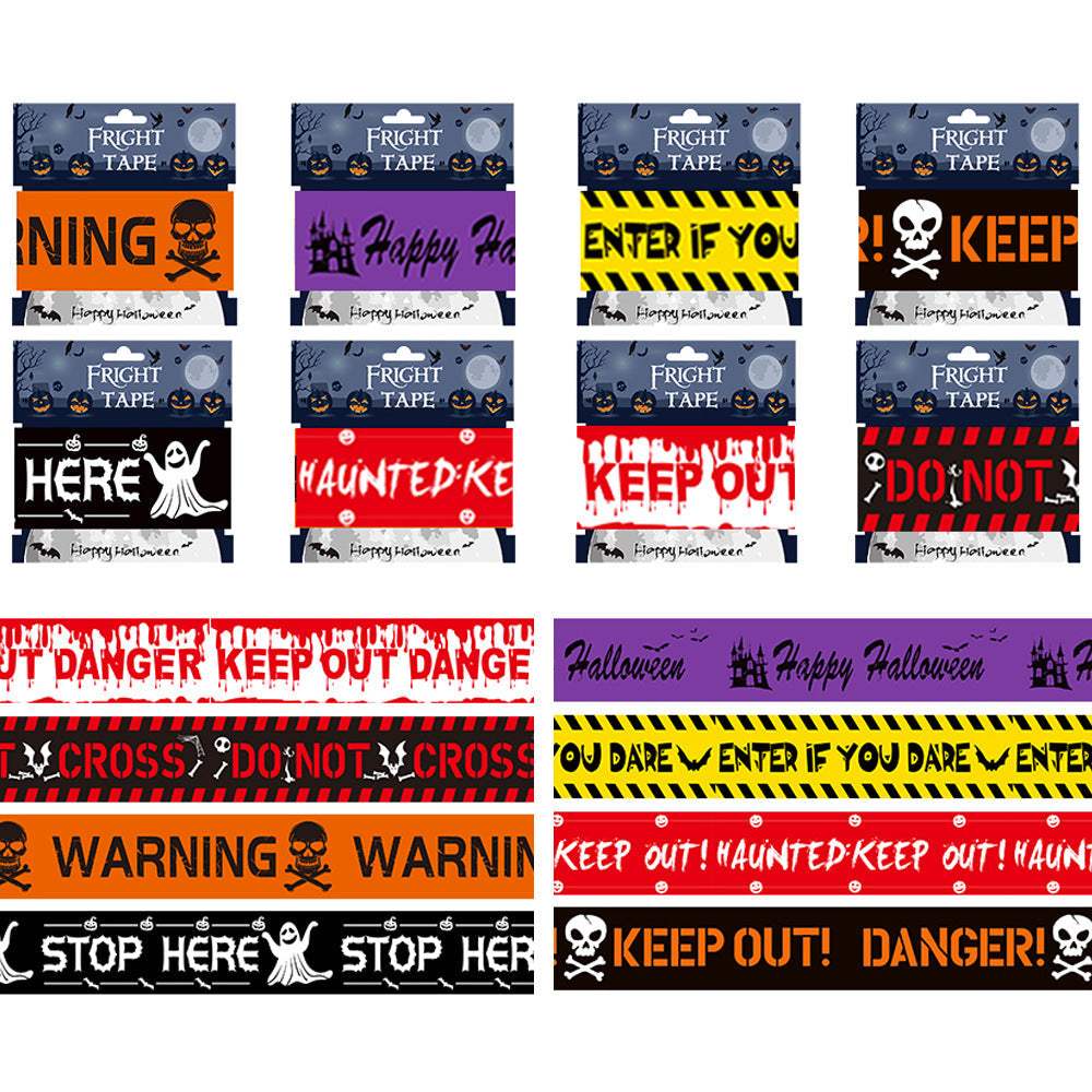 Halloween Warning Strip Tape - Plastic Isolation Decoration Tape for Horror Atmosphere - SJB-DIAMOND ELITES