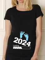 Maternity Shirt Maternity Cute Baby Printed O-Neck Lootquake LLC
