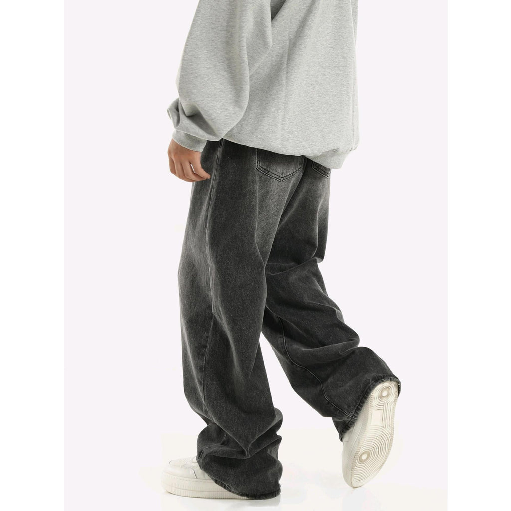 Vintage Smoky Gray Elastic Waist Jeans For Men And Women Lootquake LLC