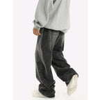 Vintage Smoky Gray Elastic Waist Jeans For Men And Women Lootquake LLC