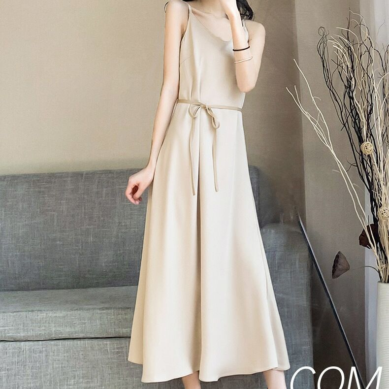 Summer Dresses for Women Sleeveless Loose Sling Maxi Dresses Casual Plain Cami Long Dress SHOMICOBOUTIQUE