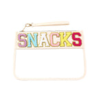 PVC transparent storage bag, embroidered letter cosmetic bag, wash storage towel embroidered file bag 2pcs, - SJB-DIAMOND ELITES