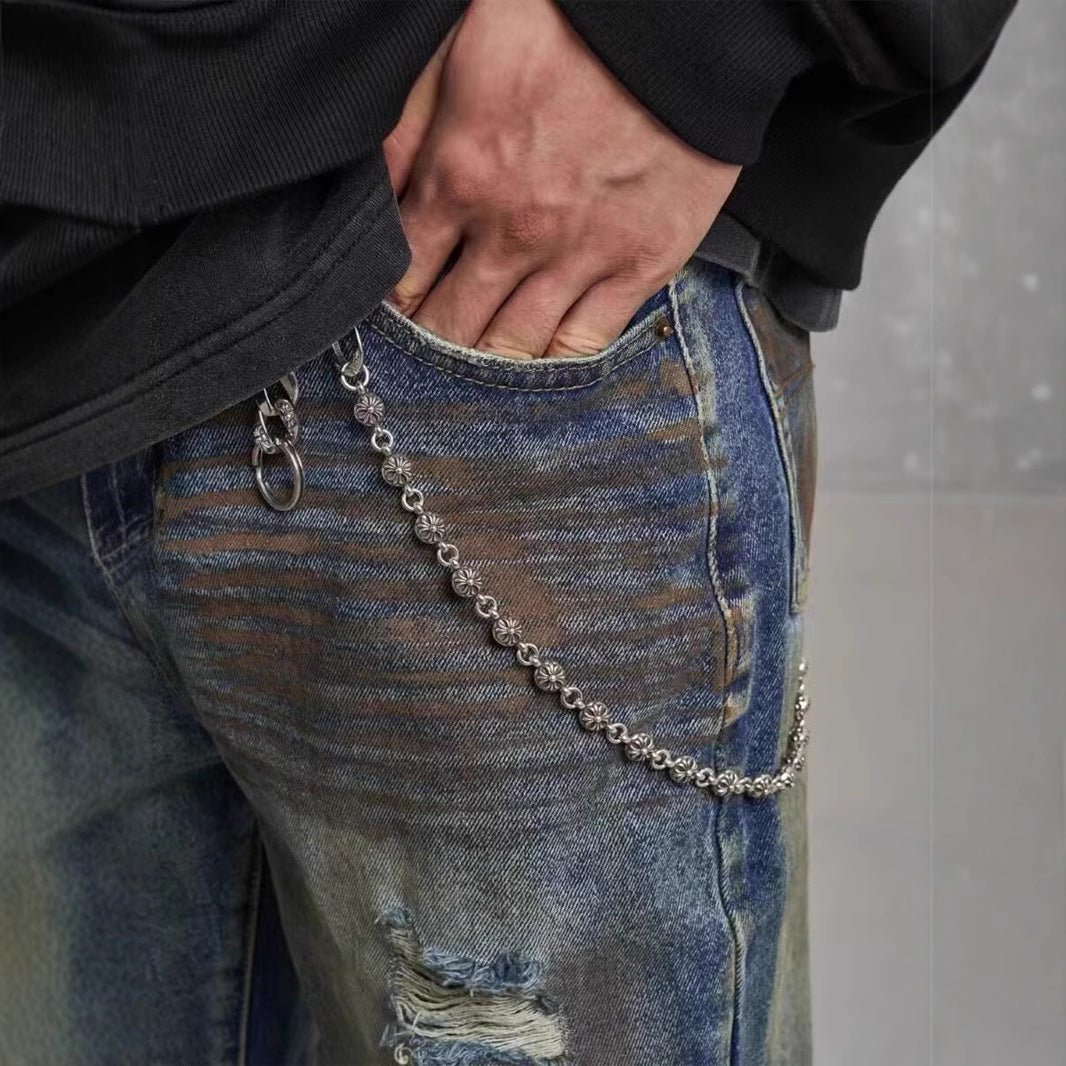 Loose Straight Slim-fit Waste Soil Blue With Holes Jeans Lootquake LLC