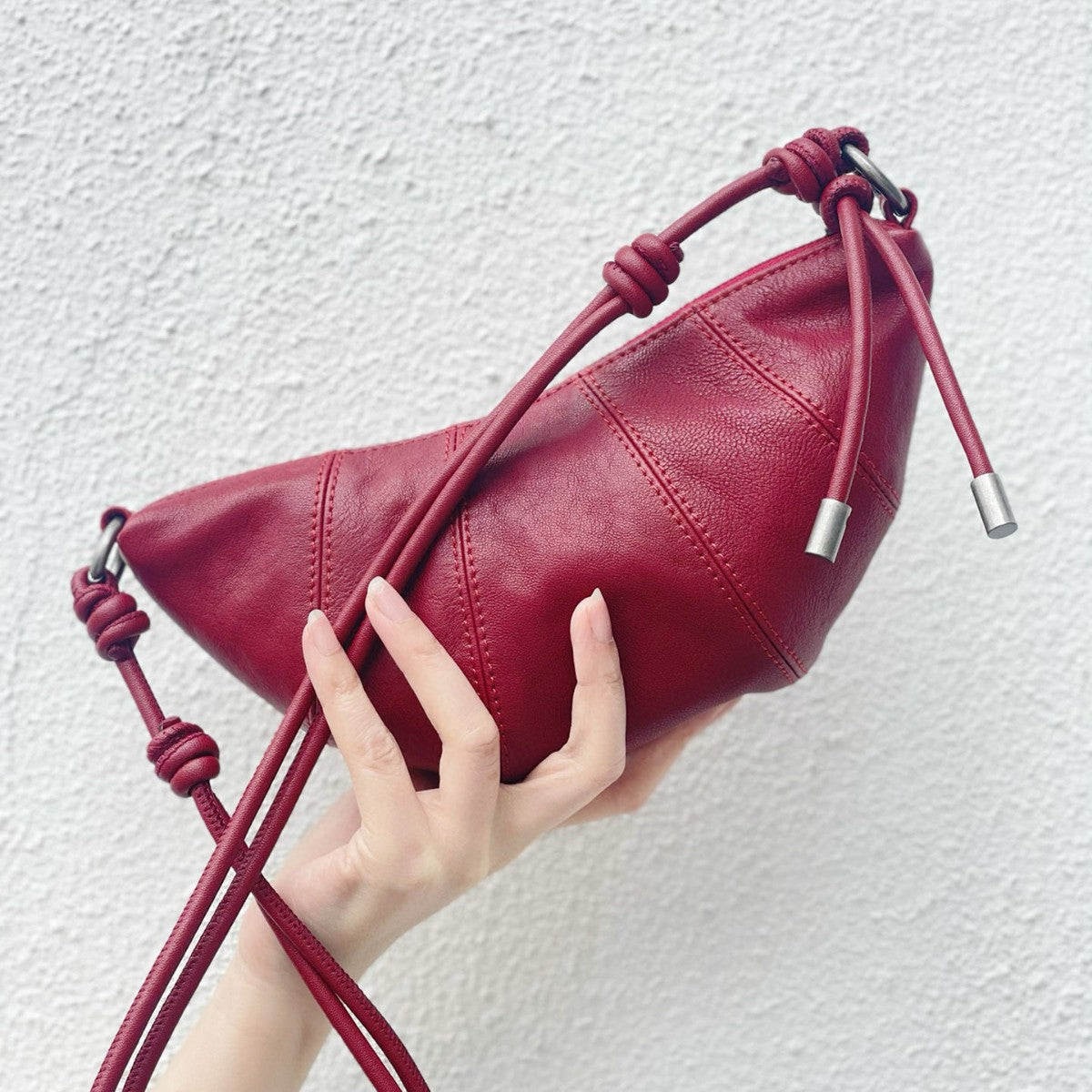 Genuine leather sheepskin croissant, moon bag, shoulder crossbody bag, dumpling bag, soft leather women's leisure bag, - SJB-DIAMOND ELITES