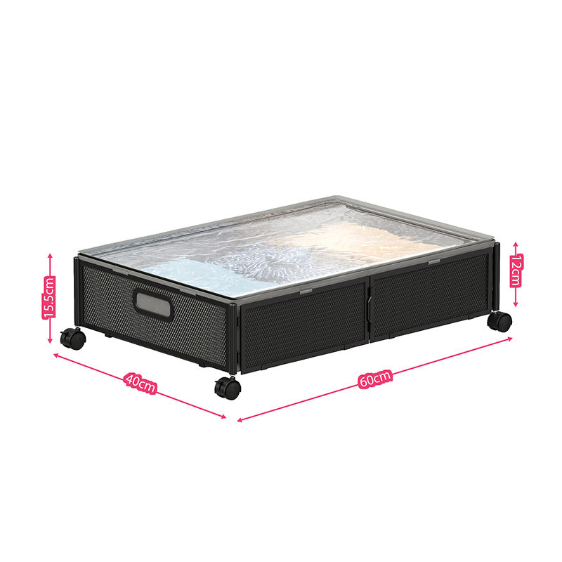 Bed Bottom With Lid Metal Fabric Pull-out Folding Clothes Shoes Book Storage Box Pi-Mart