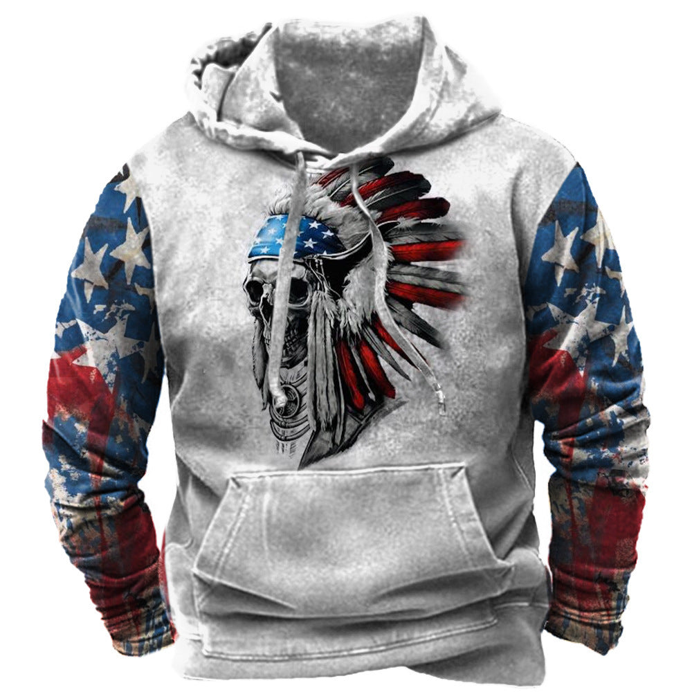 Men's 3D Printed Hooded Pocket Sweatshirt Pi-Mart