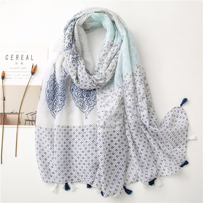 Women Lightweight Colorful Spring Summer Neck Scarf Shawl and Wrap SHOMICOBOUTIQUE