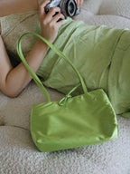 Minimalist design tote purse, solid color large capacity tote bag versatile commuter, portable shoulder bag