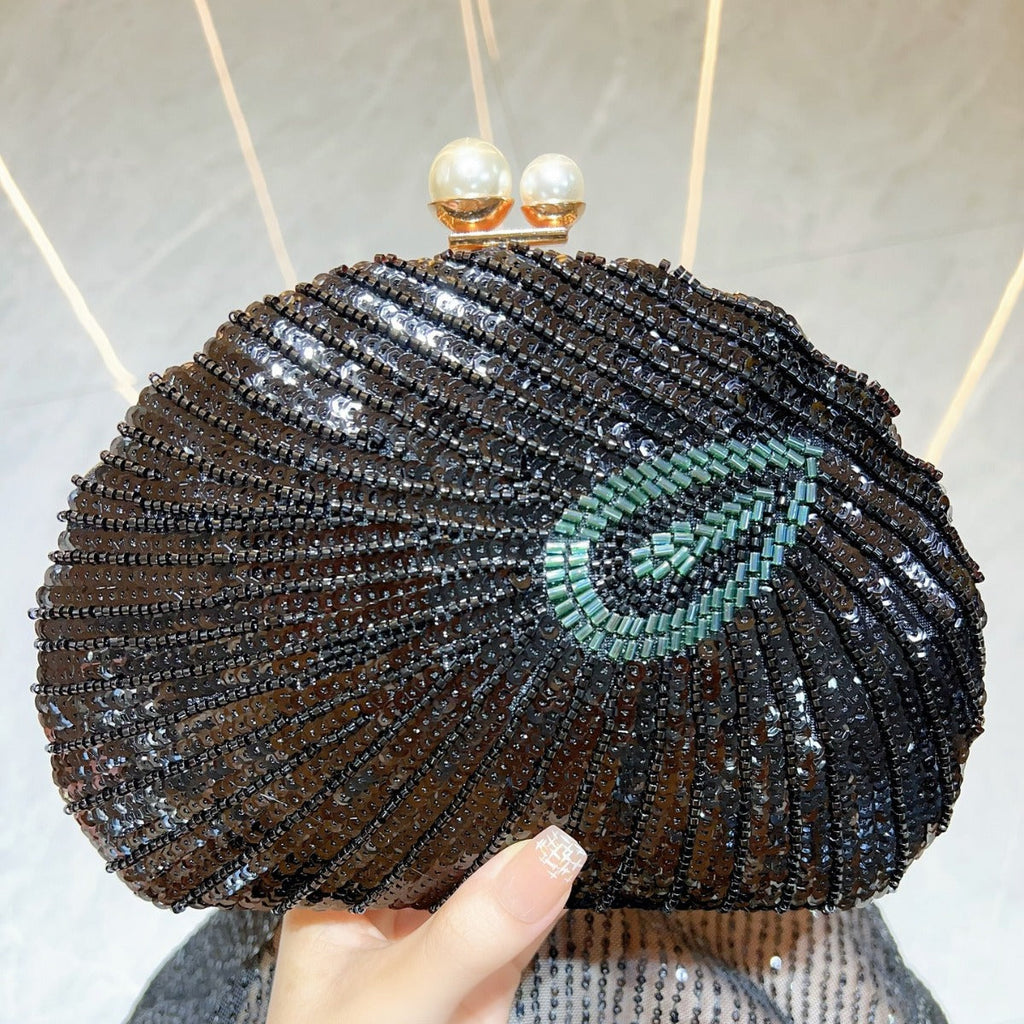 Elegant Retro Craft Beaded Evening Bag – Stylish Clutch Purse for Prom, Party, and Special Occasions – Perfect Prom Bags Clutches with Sparkling Beadwork - SJB-DIAMOND ELITES