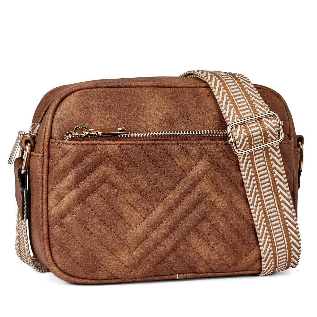 Vintage popular embroidered grid small women crossbody bag,Small Crossbody Purse for Women Triple Zip, - SJB-DIAMOND ELITES