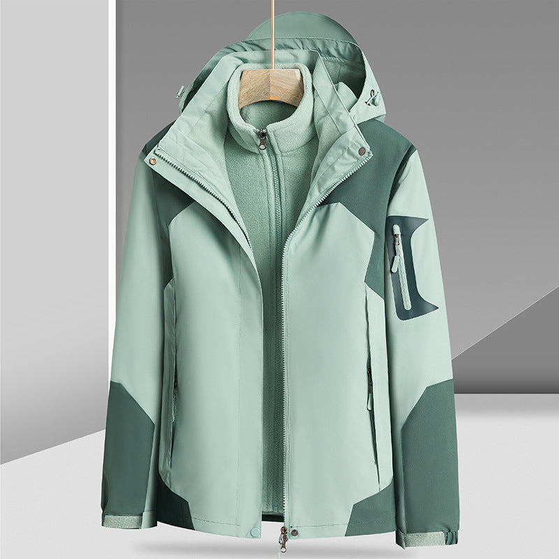 Three-in-one Removable Liner With Velvet Thickening Windproof Waterproof Jacket Pi-Mart