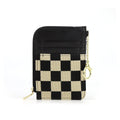 Retro plaid card bag wallet, change bag multi-card slot bank card simple microfiber holder - SJB-DIAMOND ELITES