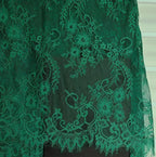 3Meters/lot Off White French Chantilly Lace Fabric , Eyelash Embroidery Lace Craft Bridal Veil Lace Accessory 150cm Width