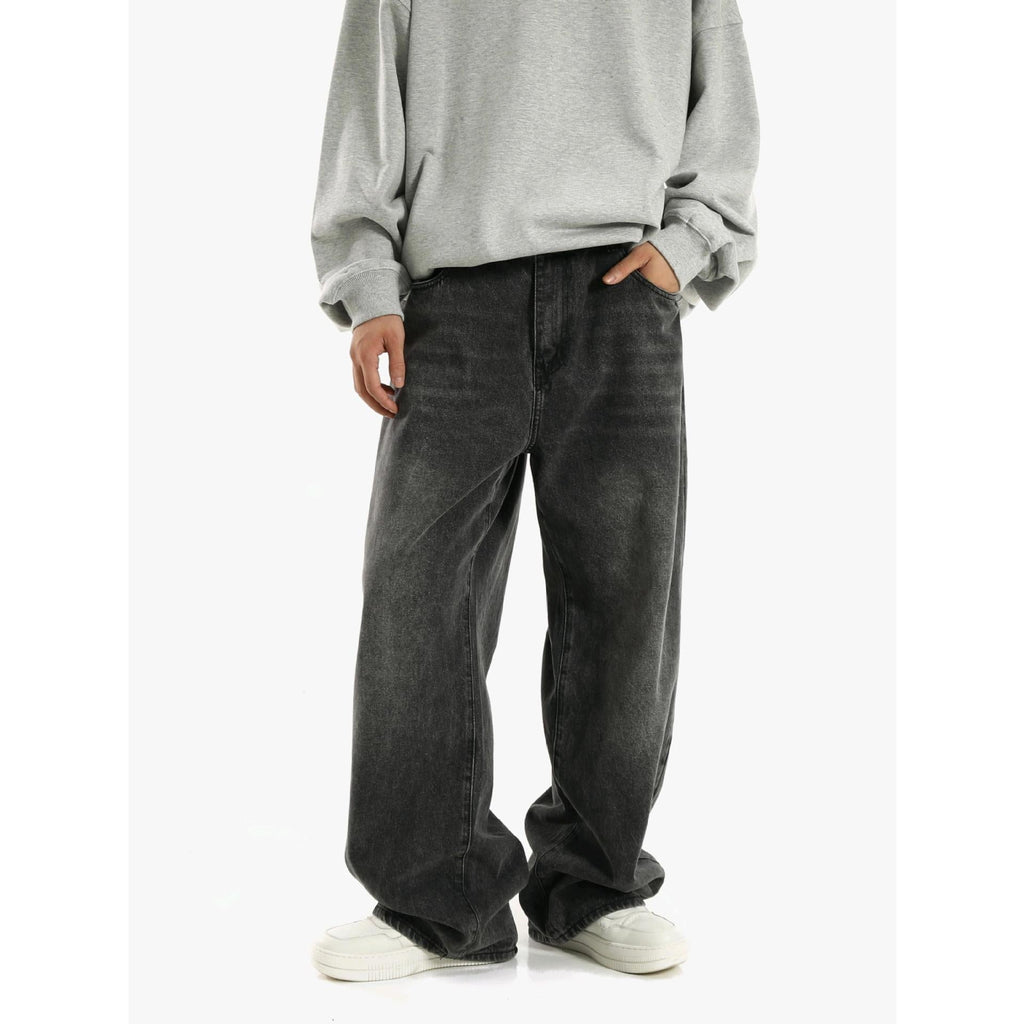 Vintage Smoky Gray Elastic Waist Jeans For Men And Women Lootquake LLC