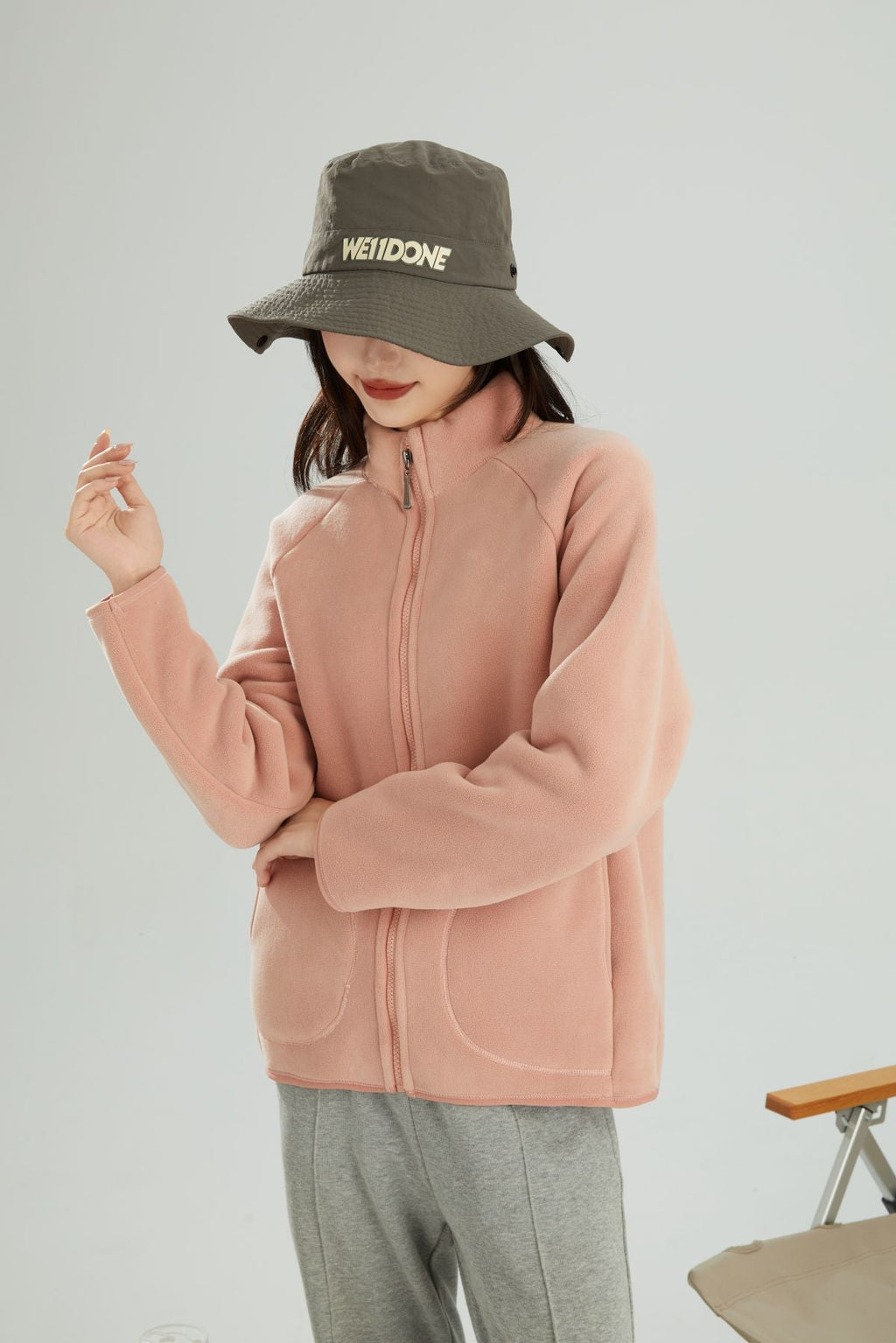 Lambswool Stand Collar Cardigan Short Coat Pi-Mart