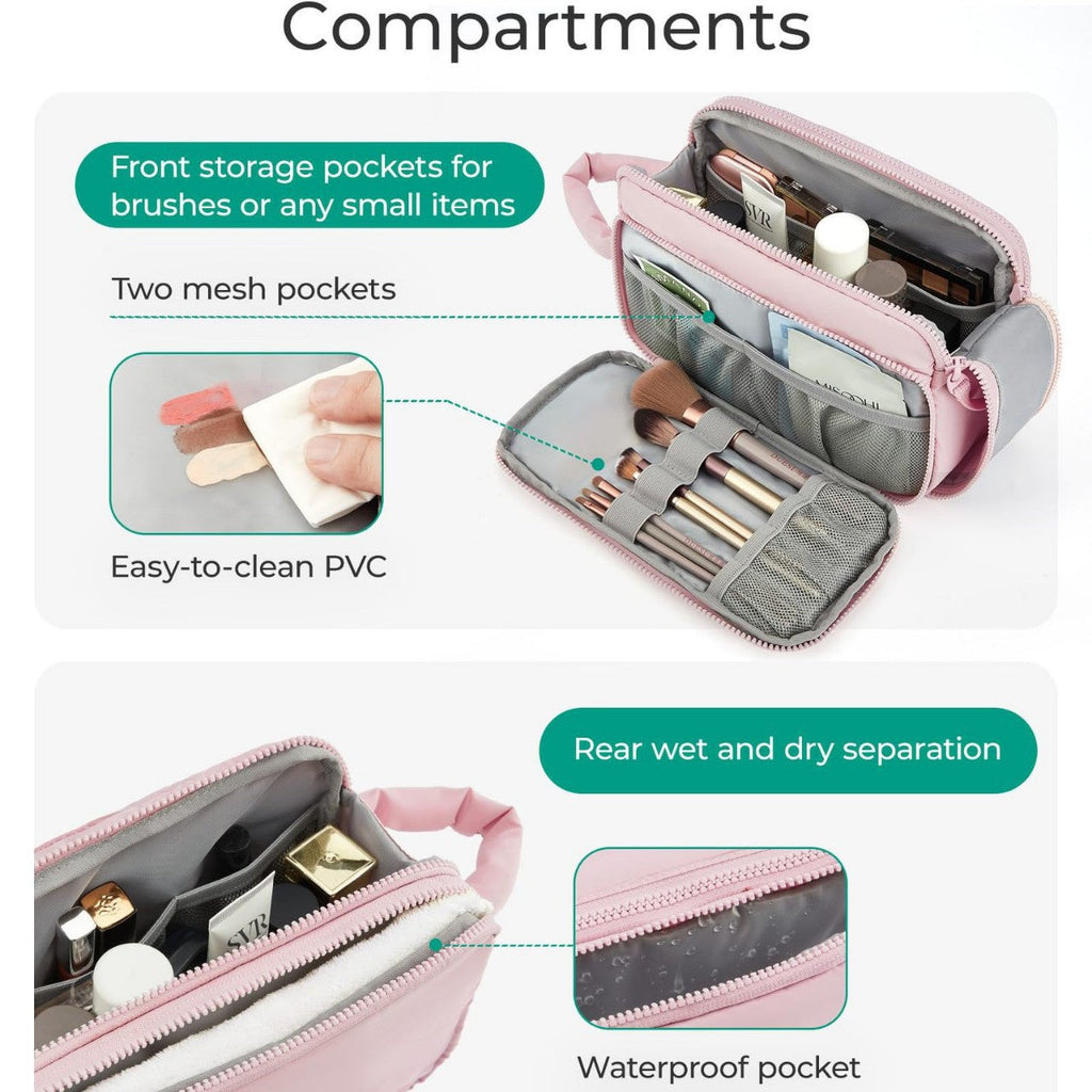 Portable Travel Toilet Bag – Compact Cosmetic Bag for Makeup Storage, Travel Makeup Bag with Organizers, Durable Cosmetic Storage Bag for On-the-Go Beauty Needs - SJB-DIAMOND ELITES