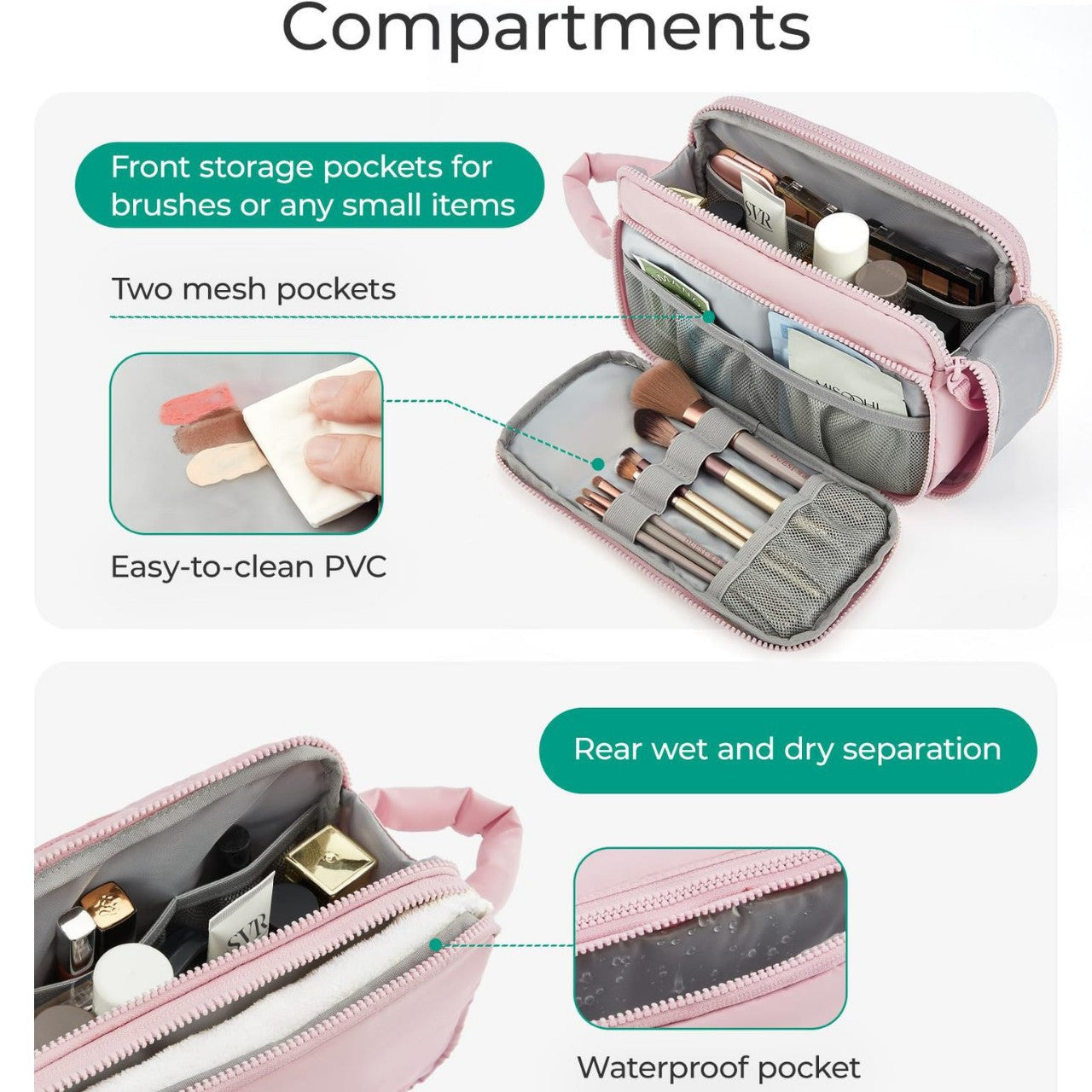 Portable Travel Toilet Bag – Compact Cosmetic Bag for Makeup Storage, Travel Makeup Bag with Organizers, Durable Cosmetic Storage Bag for On-the-Go Beauty Needs - SJB-DIAMOND ELITES