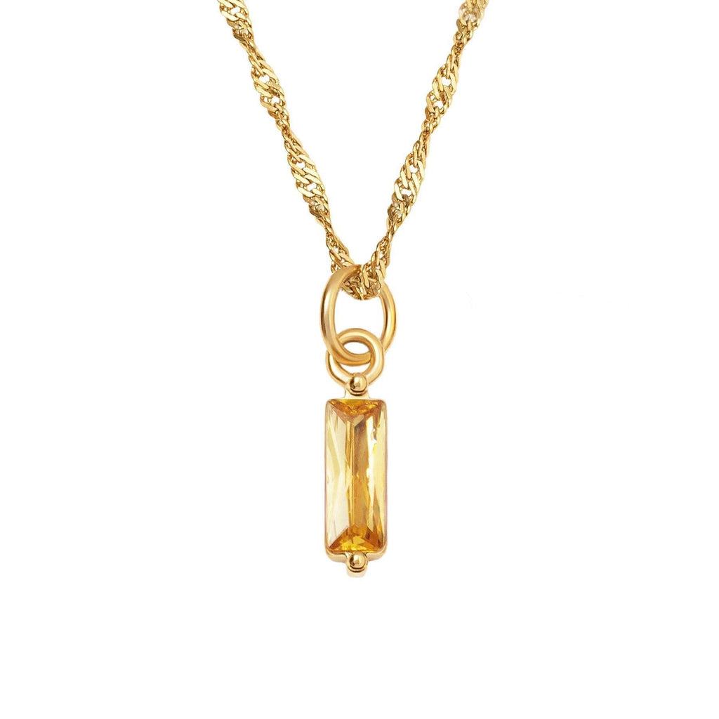 Color Twelve Birthstone Necklace Electroplating Pi-Mart
