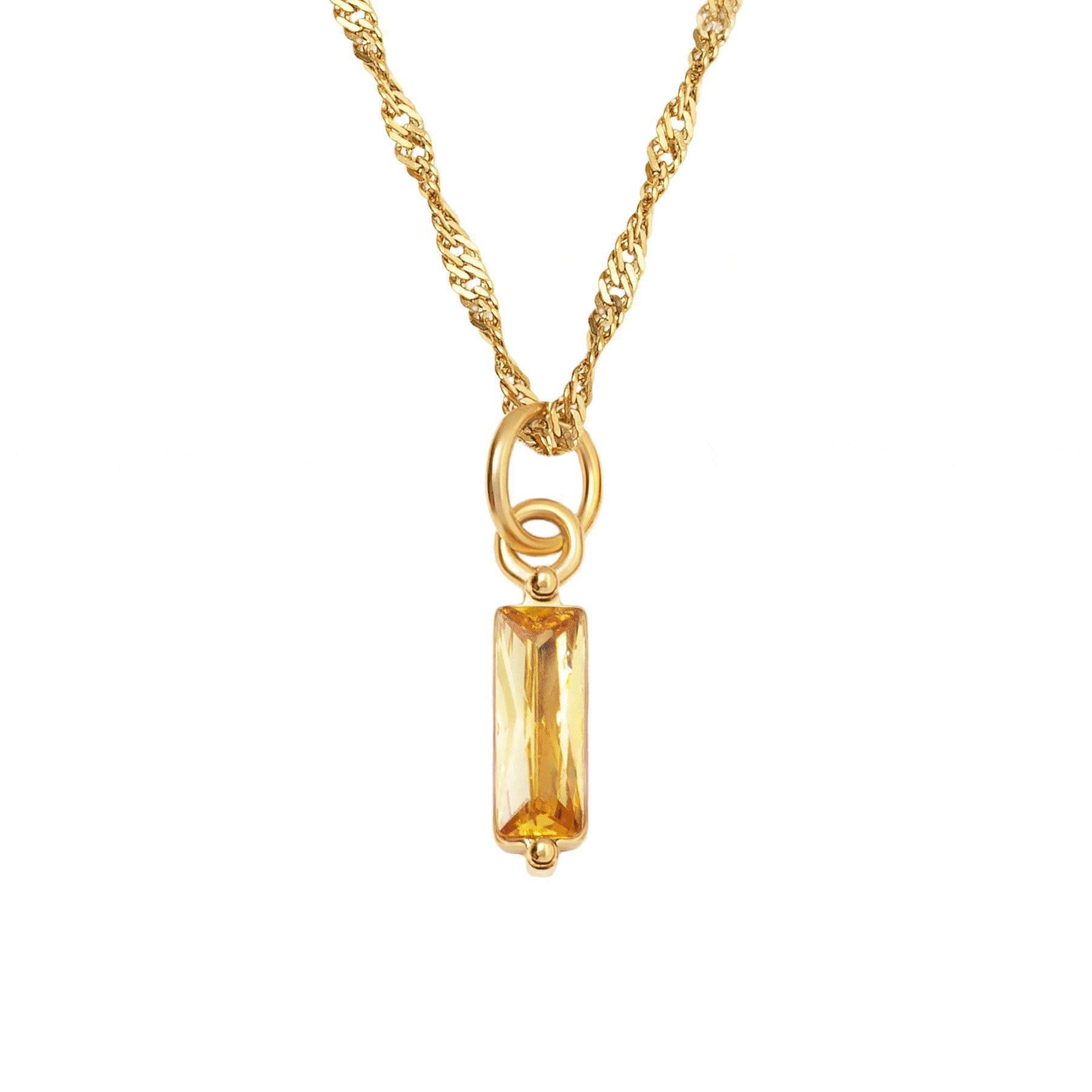 Color Twelve Birthstone Necklace Electroplating Pi-Mart