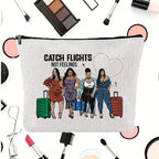 Linen printed cosmetic bag, cosmetic lipstick storage bag, small simple zipper evening clutch bag, - SJB-DIAMOND ELITES