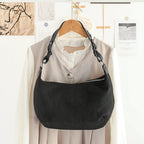 Chic Suede Underarm Women's Bag – Popular Versatile Shoulder Tote, Retro Texture Soft PU Crossbody & Small Square Hobo Bag