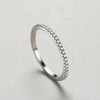 S925 Sterling Silver Light Luxury Row Diamond Ring