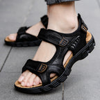Men's Retro Casual Leather Sandals Outdoor Stylish Beach Pi-Mart