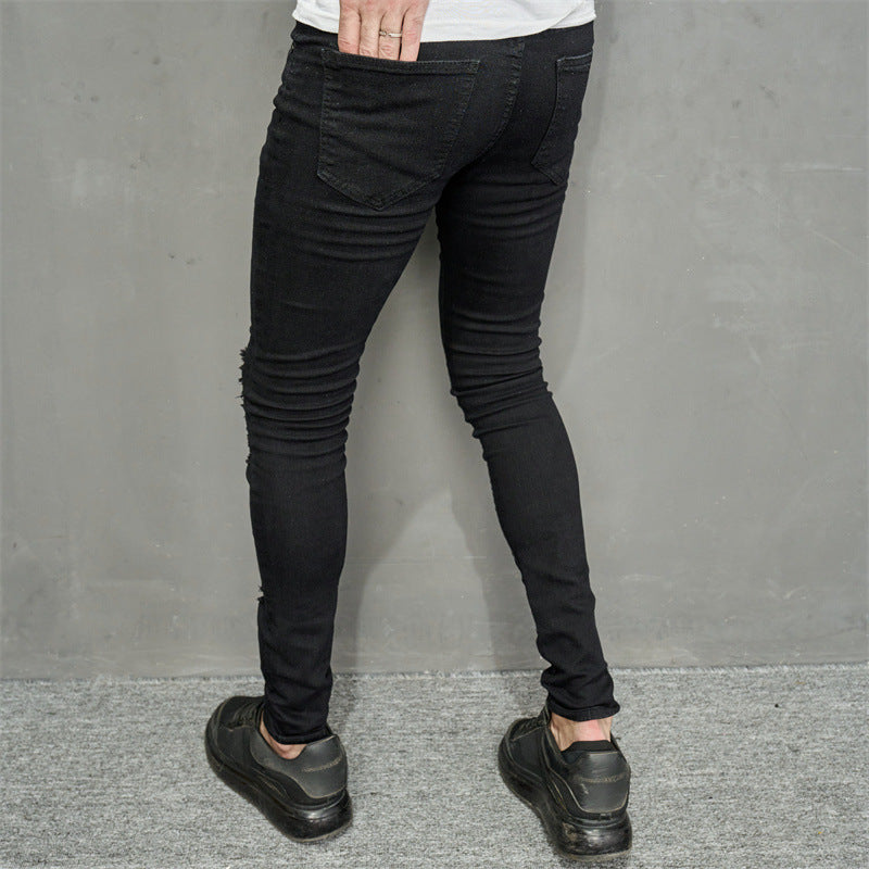 Men's Leisure Ripped Denim Feet Personality Trendy Jeans Lootquake LLC