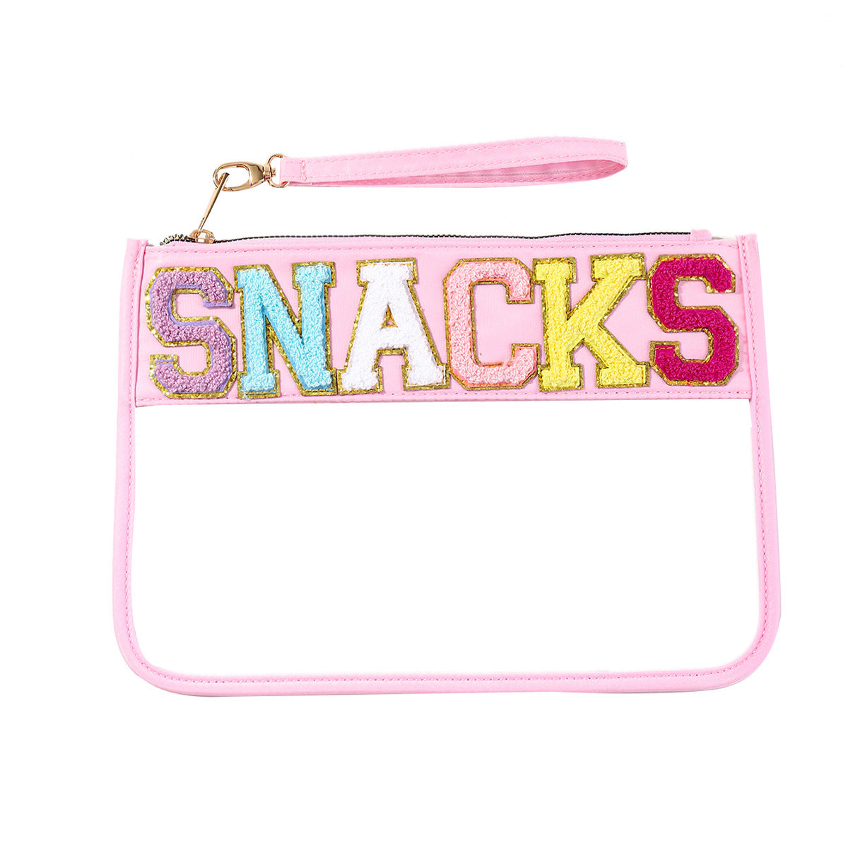 PVC transparent storage bag, embroidered letter cosmetic bag, wash storage towel embroidered file bag 2pcs, - SJB-DIAMOND ELITES
