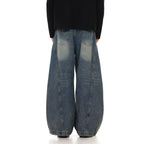 Men's American Retro Washed Design Wide Leg Loose Jeans Lootquake LLC